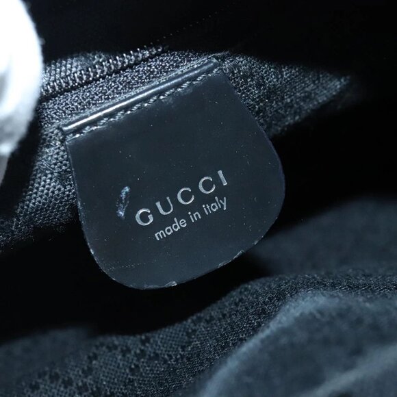 GUCCI Bamboo Hand Bag Nylon 2way Black Silver Auth 99165 - Picture 10 of 16